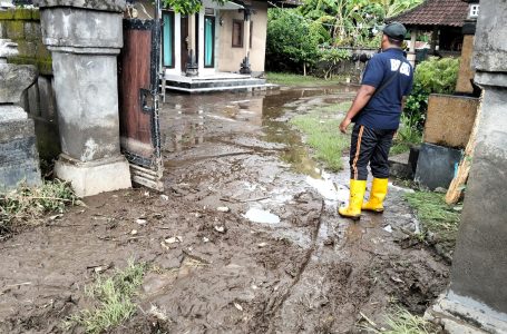 Rumah warga Seririt Kabupaten Buleleng Bali terenam akibat tanggul jebol yang dipicu hujan deras.